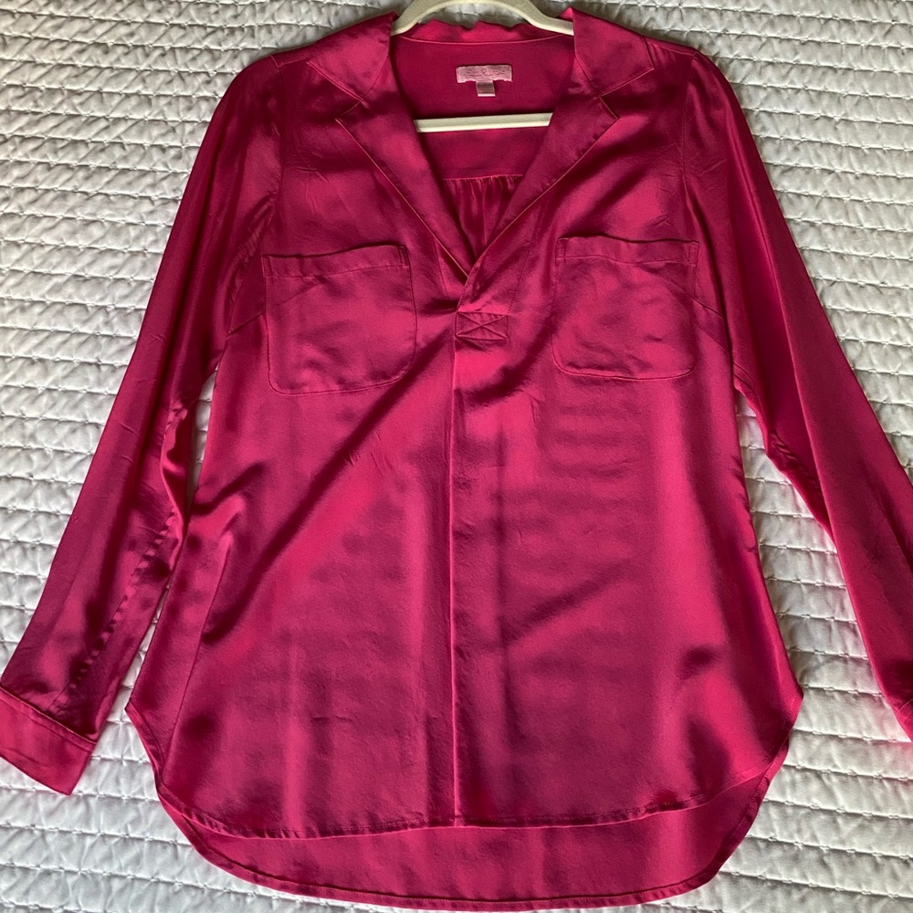Lilly Pulitzer pink silk blouse, Sz S